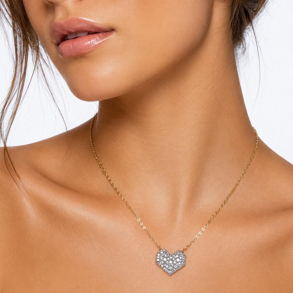 Diamond Filled Heart Gold