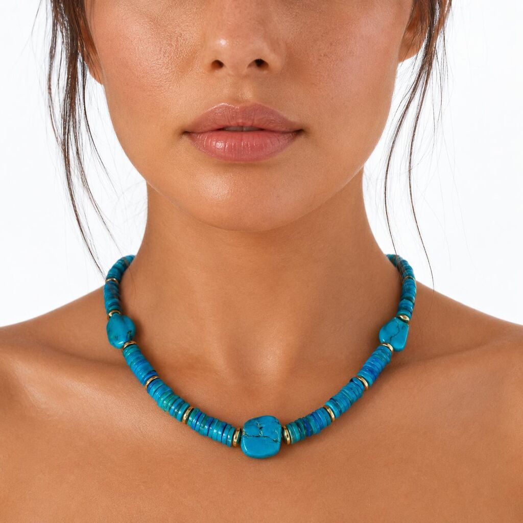 Turquoise Round Gold Mix