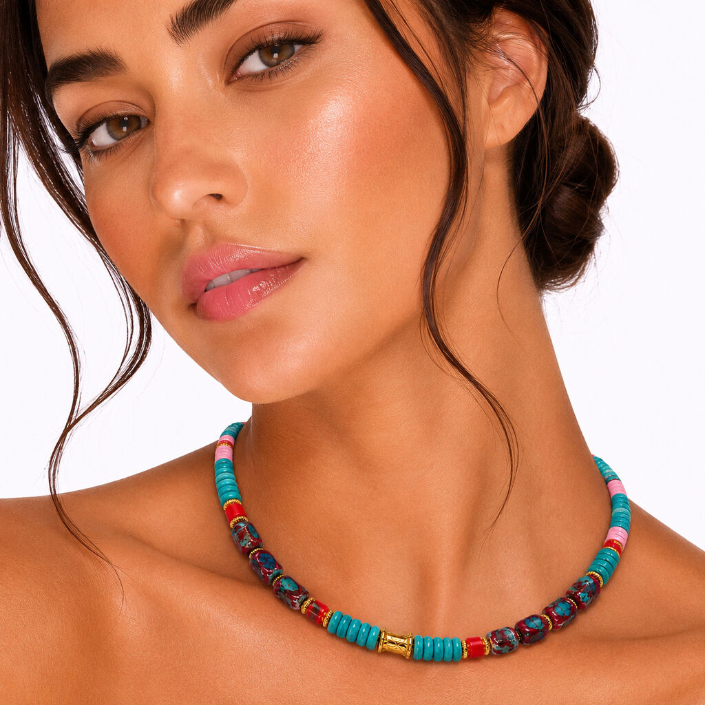Red Turquoise Gold Mix