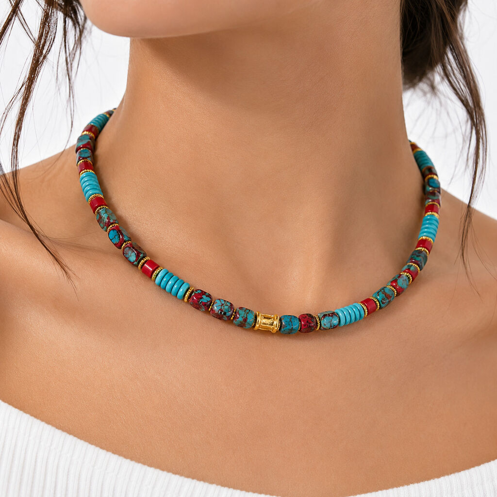Turquoise Red Gold Mix