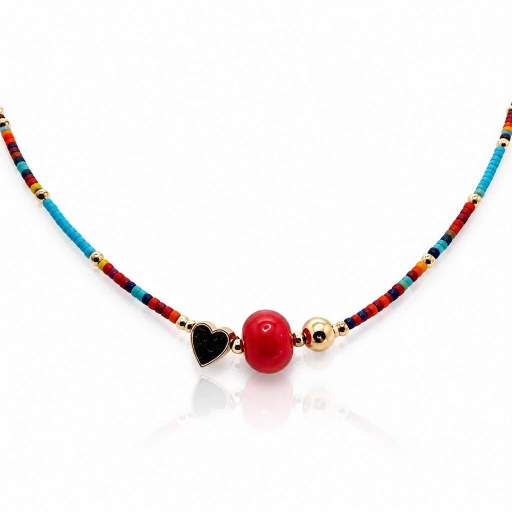 Rainbow Beads Red Center