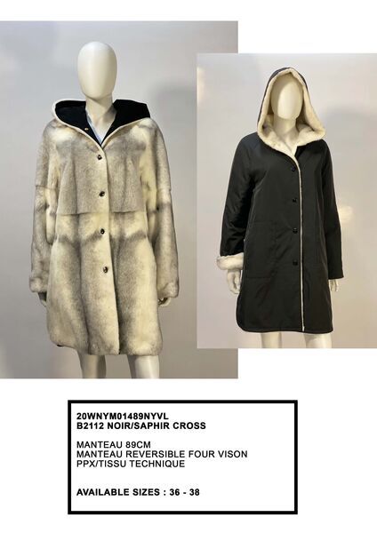 Reversible Hooded Coat with Button Closure