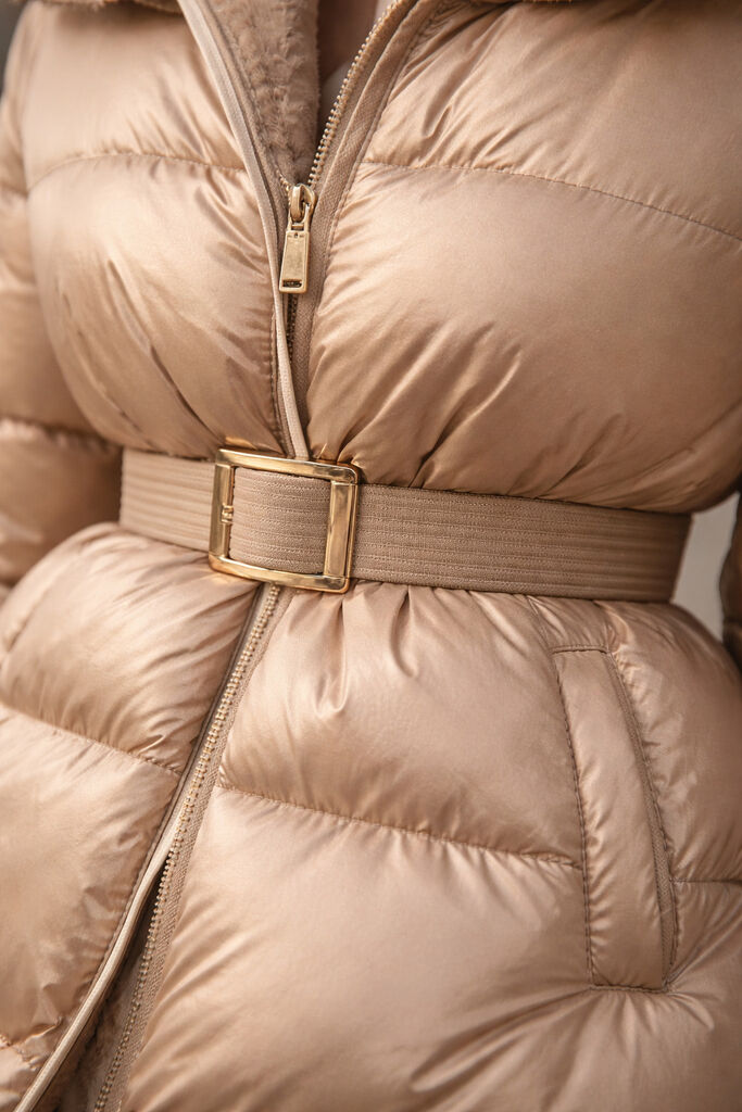 Nude Reversible Puffer Jacket with Belt