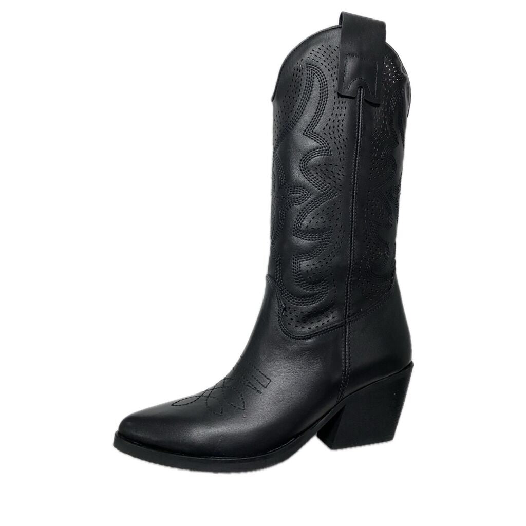 Western Boot Nappa BLACK