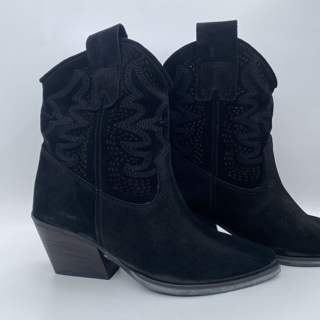 Western Boot Suede BLACK