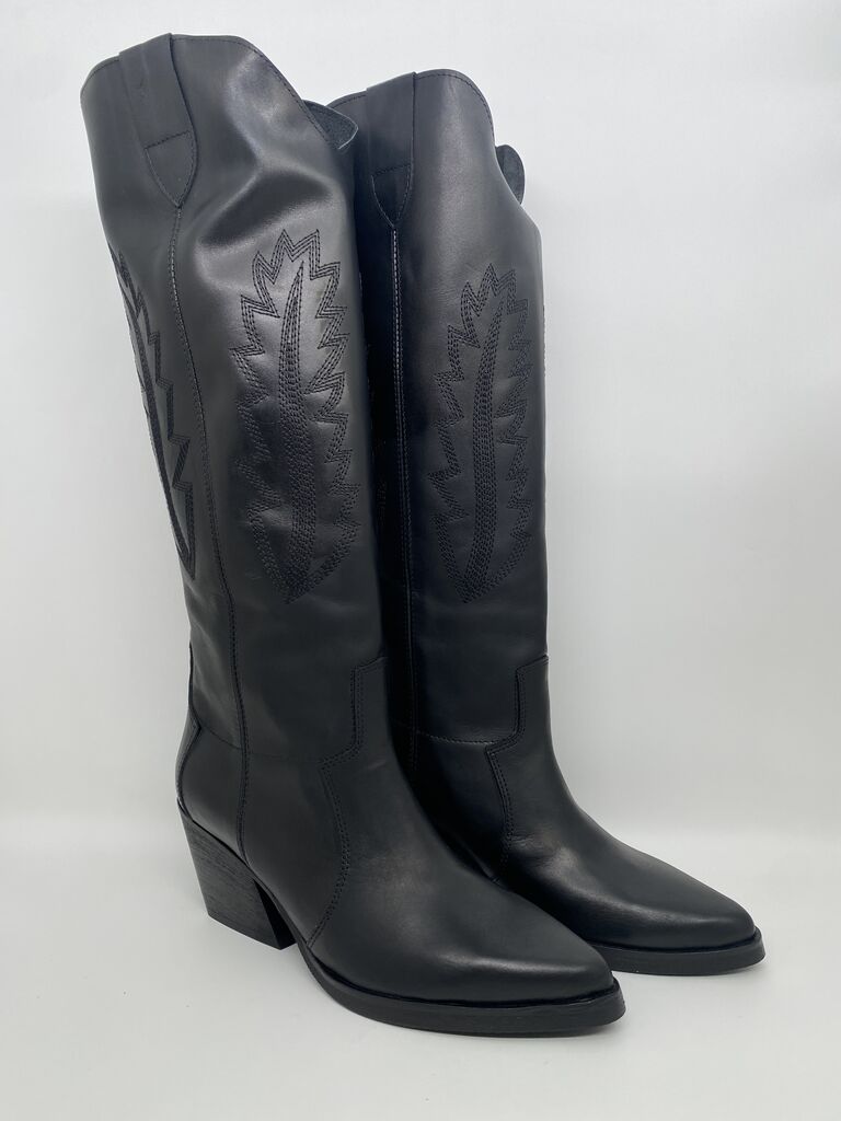 Western Boot Nappa BLACK