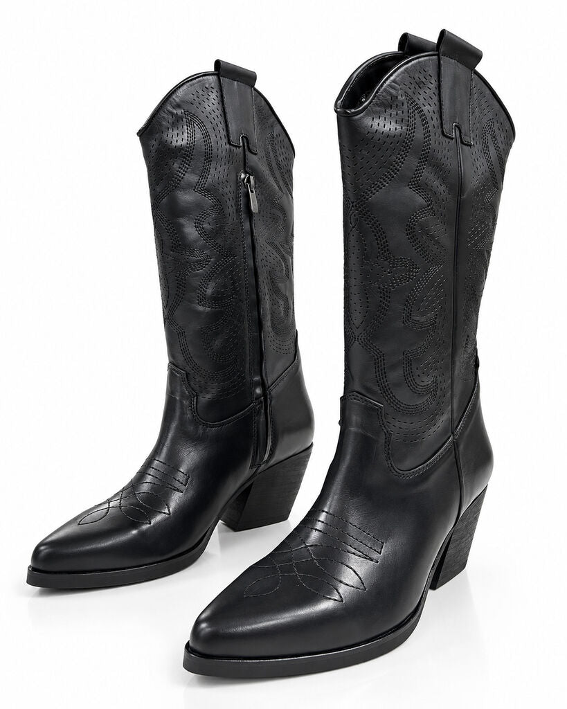 Western Boot Nappa BLACK