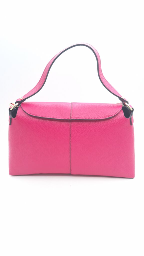 Pink Textured Handbag with Shoulder Strap