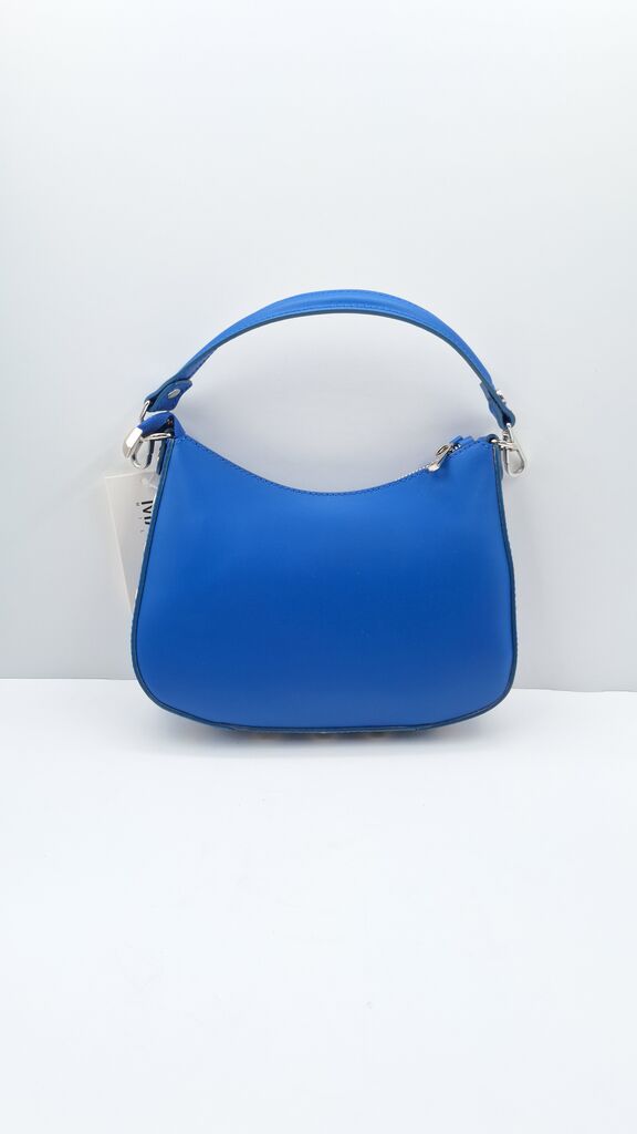Royal Blue Solid Mini Hobo Bag with Short Handle