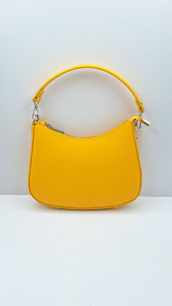 Sunshine Yellow Leather Handbag with Sleek Design