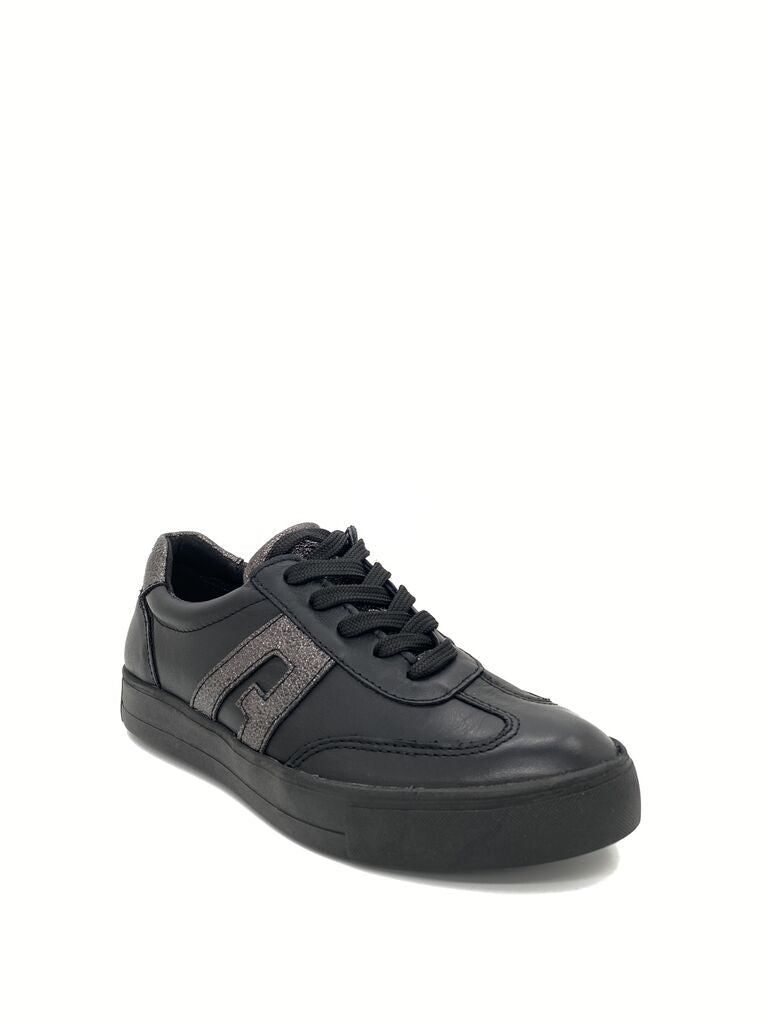 Black Matte Sneaker with Textured Accents