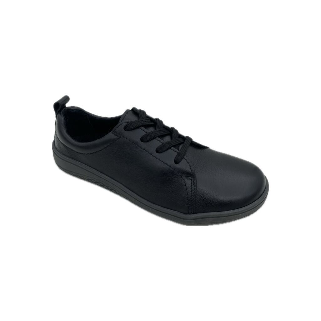 Black Lace-Up Sneakers with Minimalist Design
