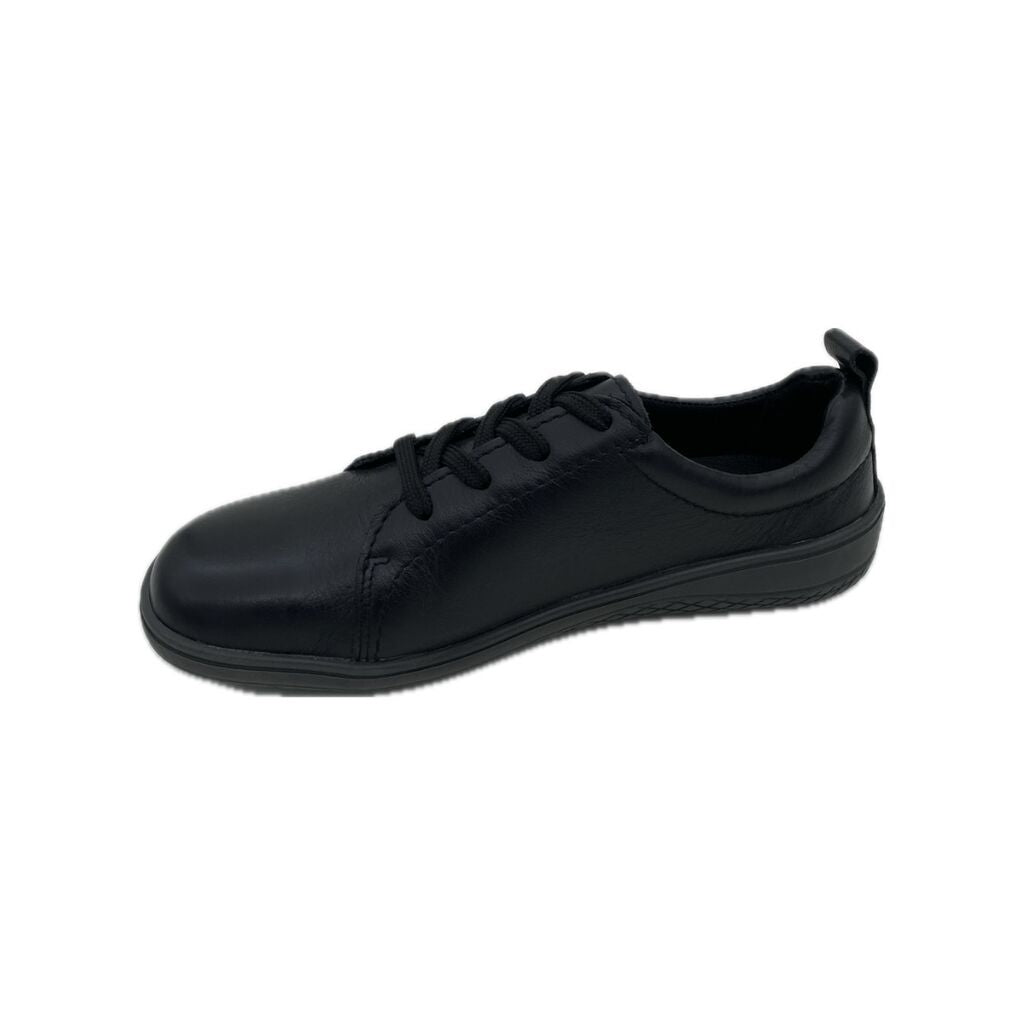Black Lace-Up Sneakers with Minimalist Design