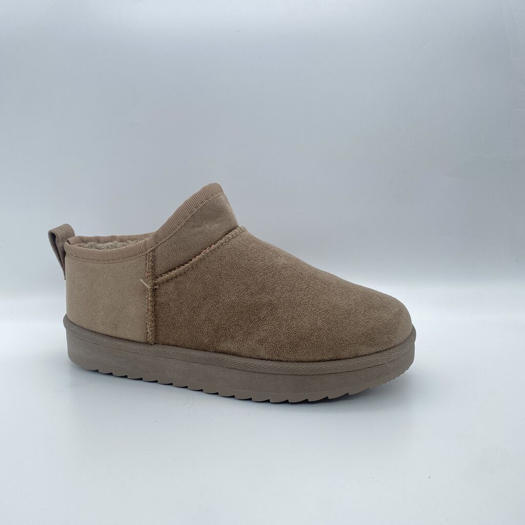 Sand Suede Slip-On Shoe with Cozy Lining