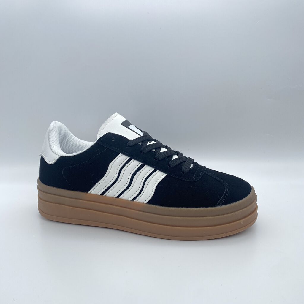 Black Canvas Sneakers with Gum Sole