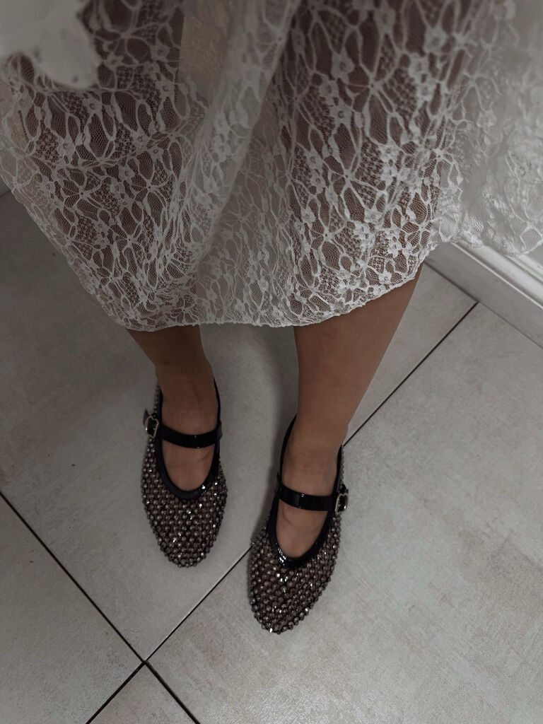 Mary Jane Shoe Ver/Stra BLACK