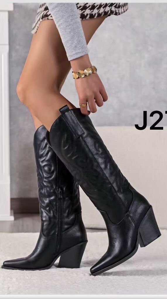 Western Boot Nappa BLACK