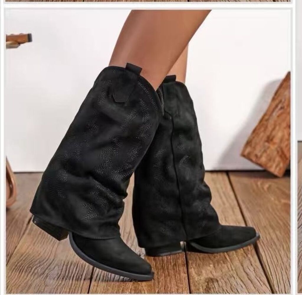 Western Boot Suede BLACK