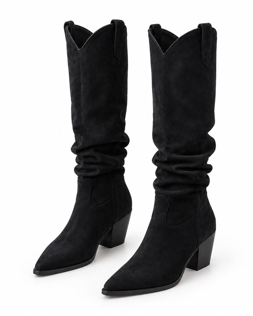Western Boot Suede BLACK