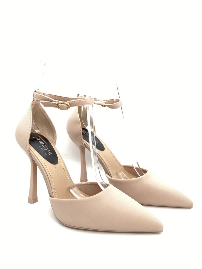 Ankle Strap Pump Tessuto NUDE