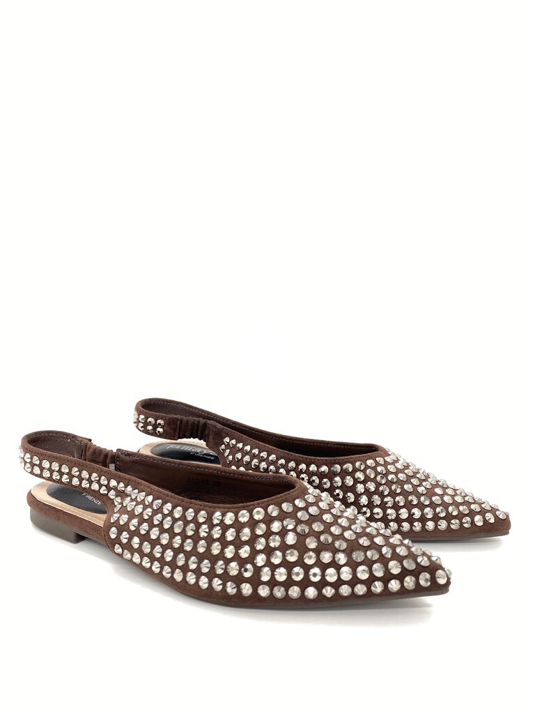 Flat Shoe Strass BROWN