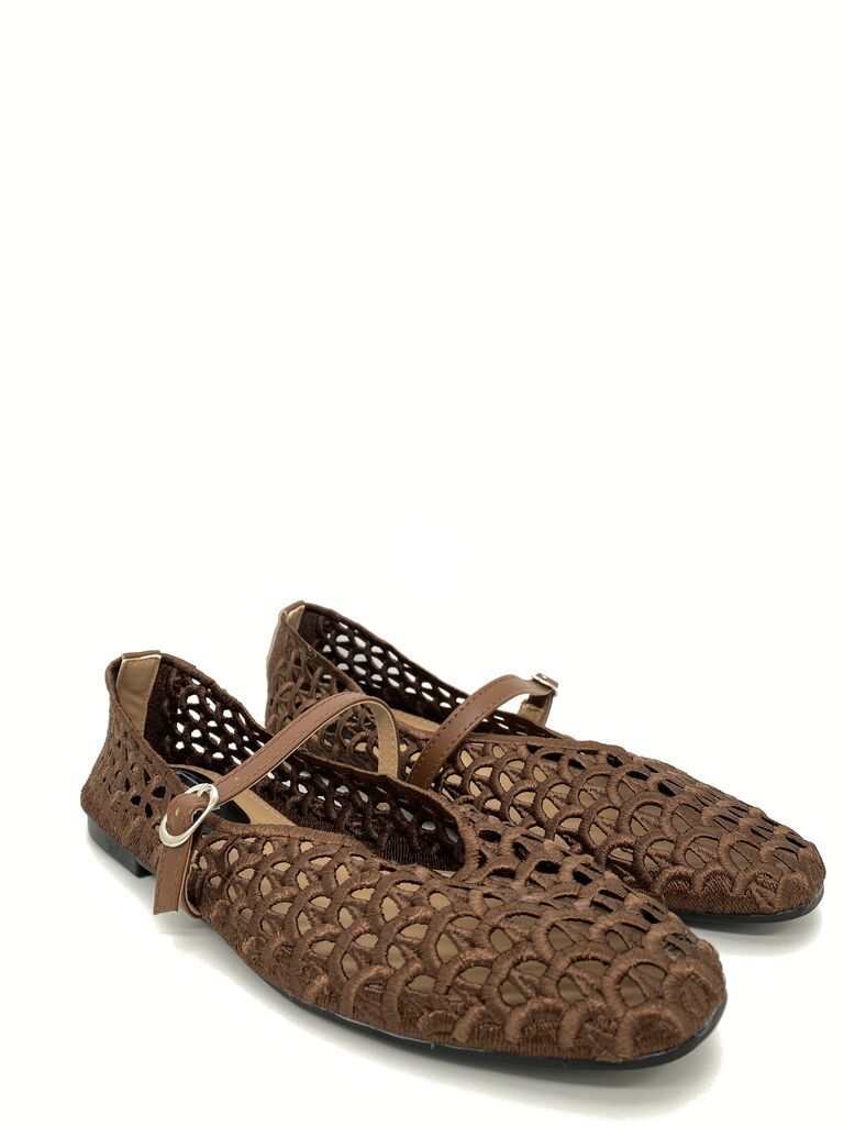 Mary Jane Shoe Satin BROWN