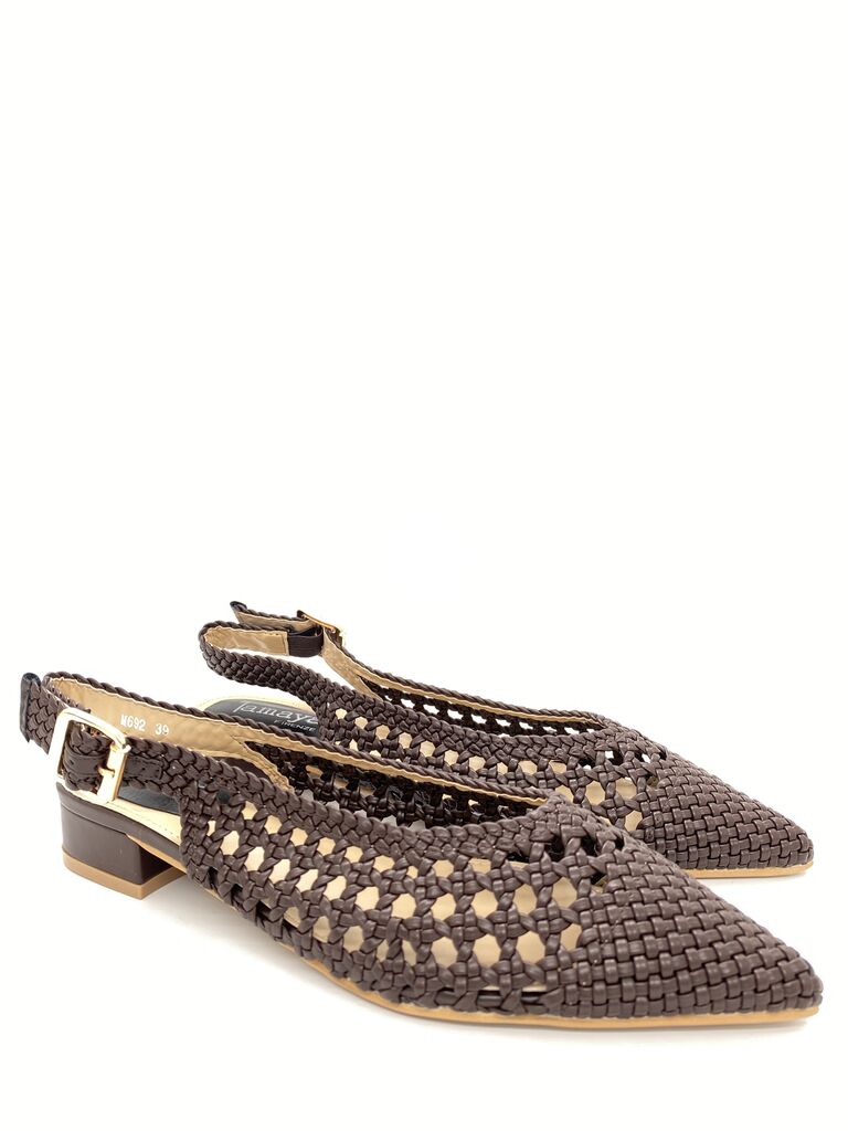 Sling-Back Braided.Nappa BROWN