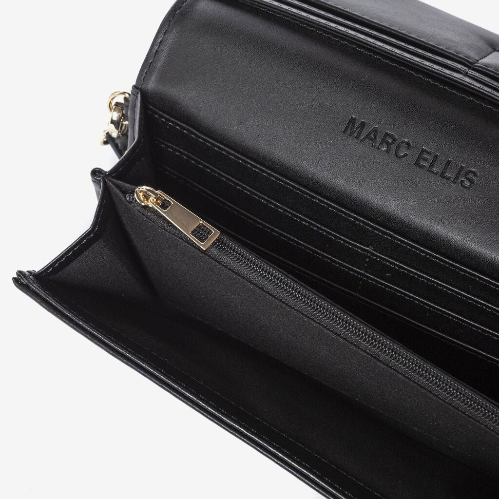 Black Logo-Embellished Clutch with Removable Strap