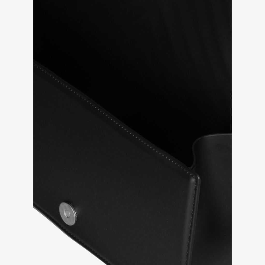 Black Quilted Shoulder Bag with Chain Detail