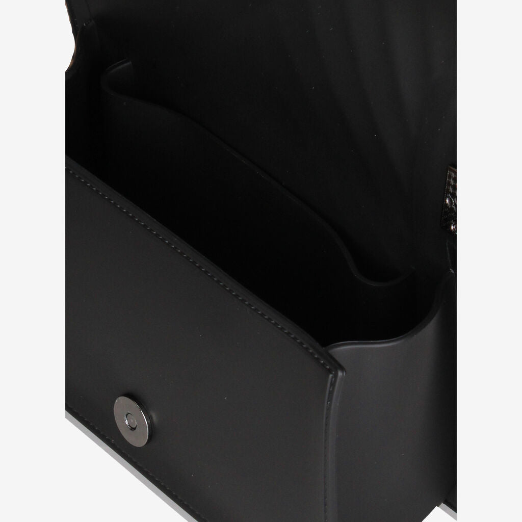 Black Quilted Crossbody Bag with Chain Strap