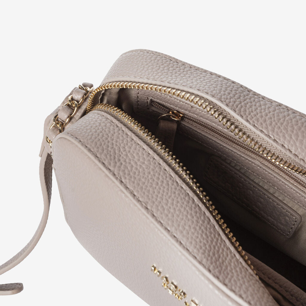 Taupe Textured Crossbody with Coin Pouch