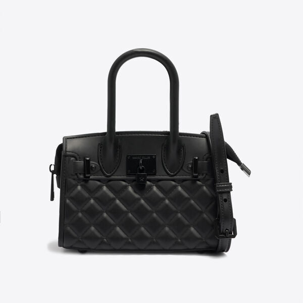 Black Quilted Handbag with Removable Strap