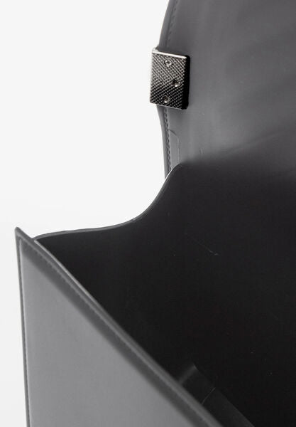 Black Quilted Crossbody Bag with Chain Accent