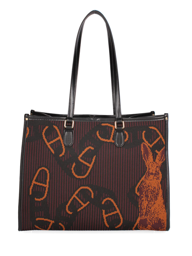 Multicolor Geometric Tote Bag with Dual Handles