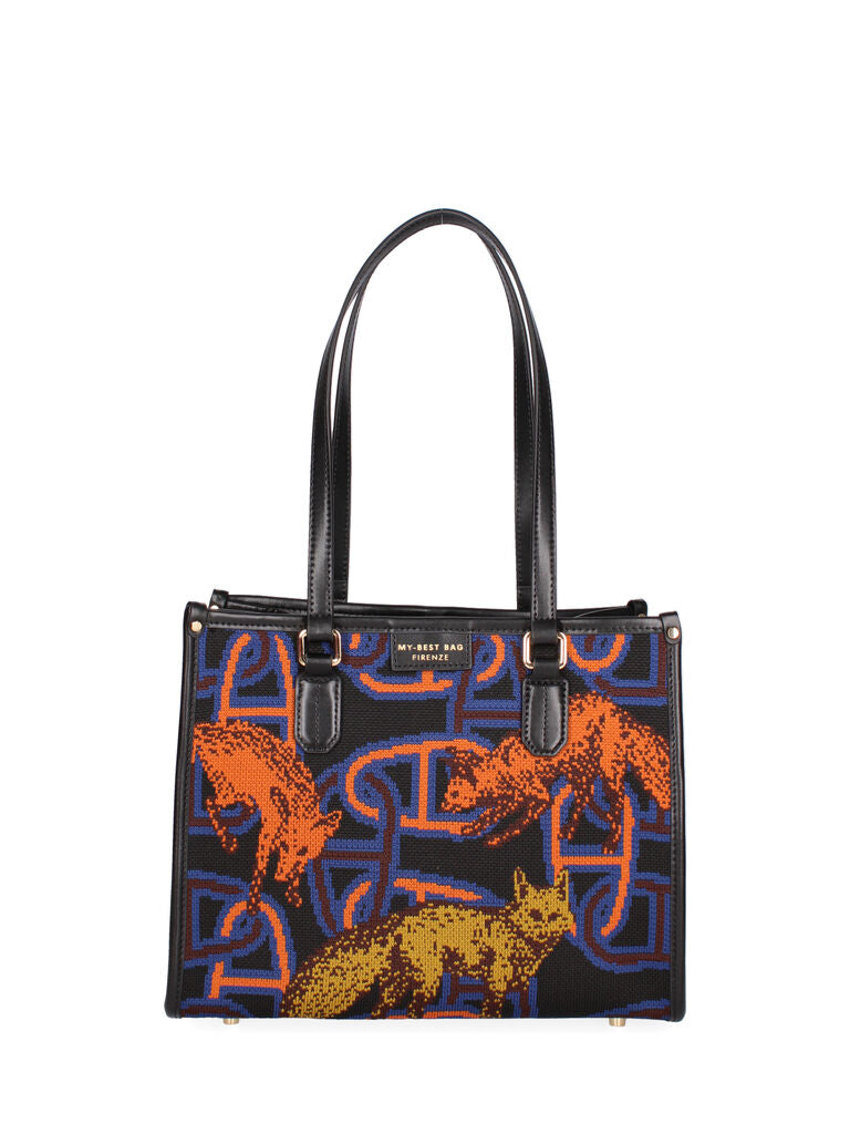 Vibrant Abstract Print Tote Bag with Dual Handles