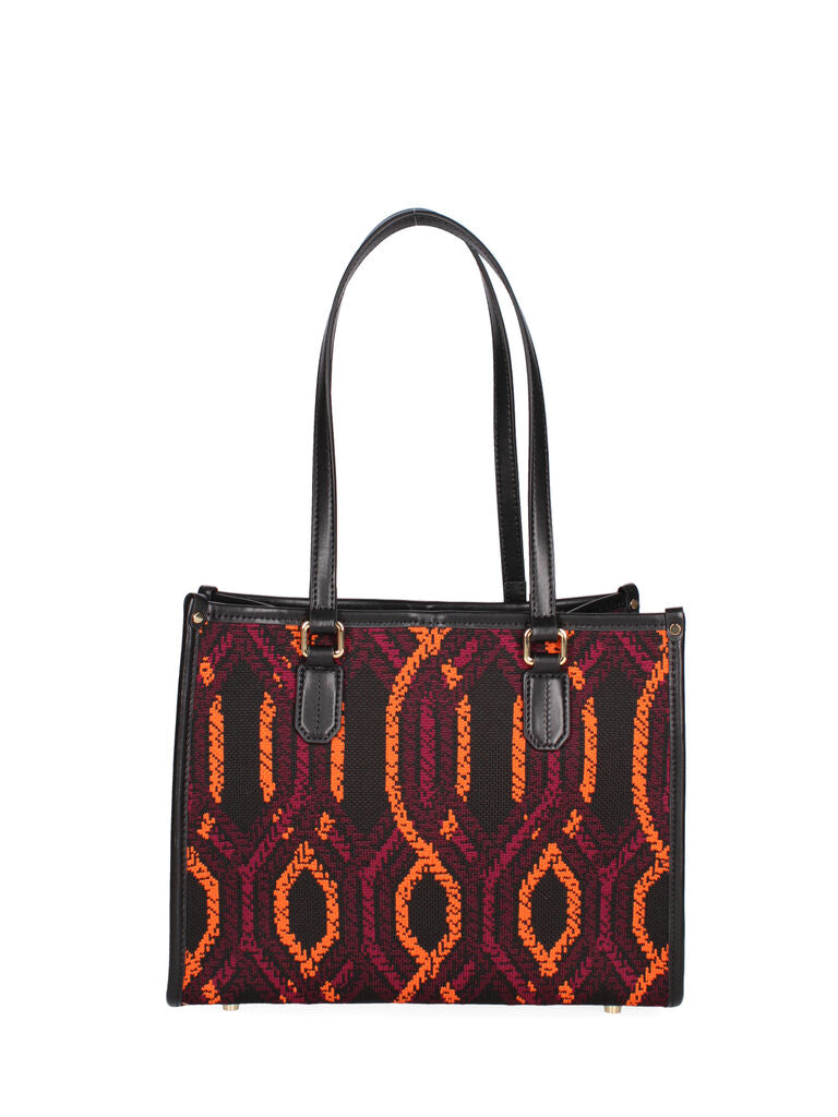 Multicolor Geometric Tote Bag with Dual Handles