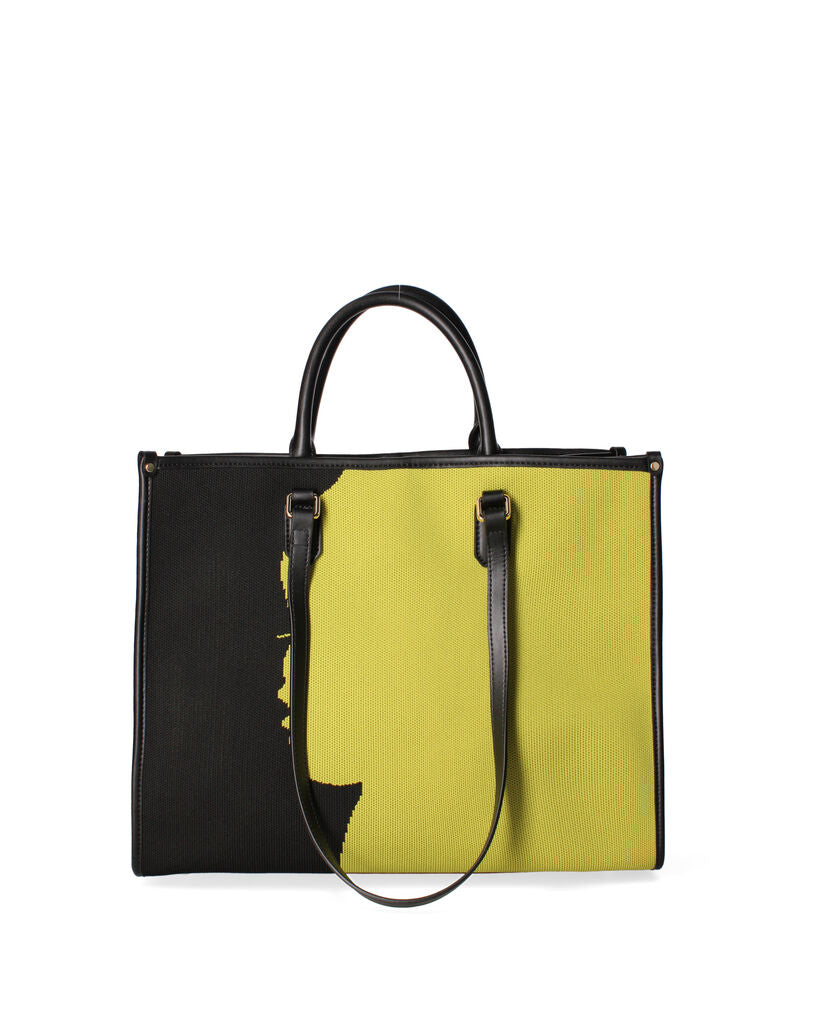 Multicolor Canvas Tote with Graphic Design