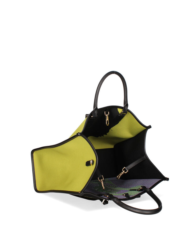 Multicolor Canvas Tote with Graphic Design