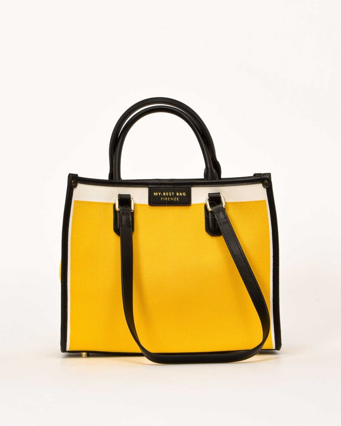 Yellow Canvas Tote Bag with Black Trim