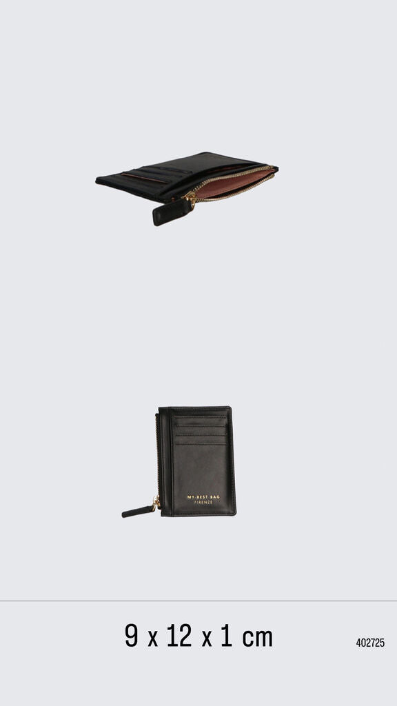Black Cardholder with Zipper Pocket