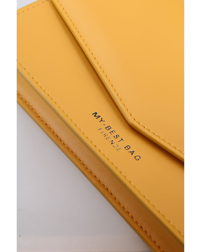 Yellow Envelope Clutch with Subtle Logo