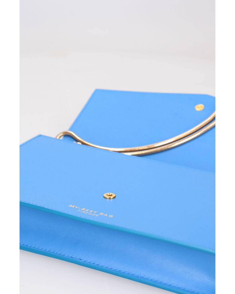 Sky Blue Envelope Clutch with Minimal Design