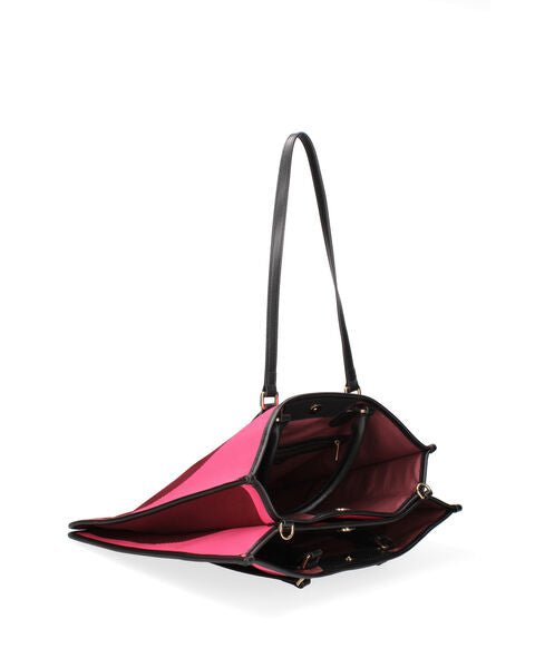 Burgundy Canvas Tote Bag with Leather Handles