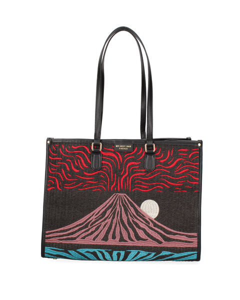 Multicolor Embroidered Tote with Artistic Design