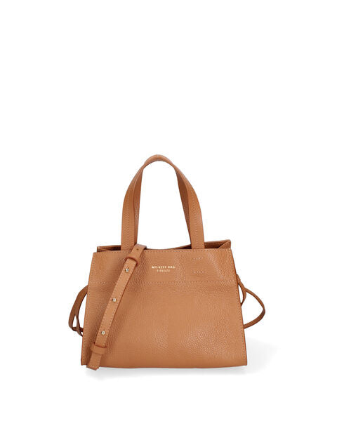 Camel Textured Tote Bag with Dual Handles