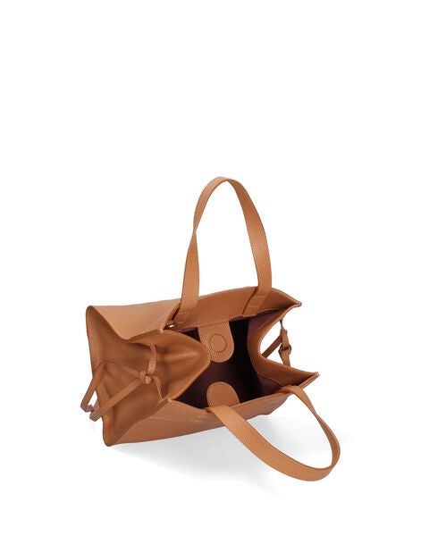 Camel Textured Tote Bag with Dual Handles