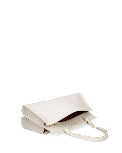 Ivory Structured Tote Bag with Adjustable Handles