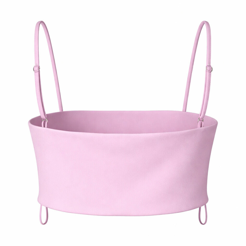 Pink Crop Top with Spaghetti Straps