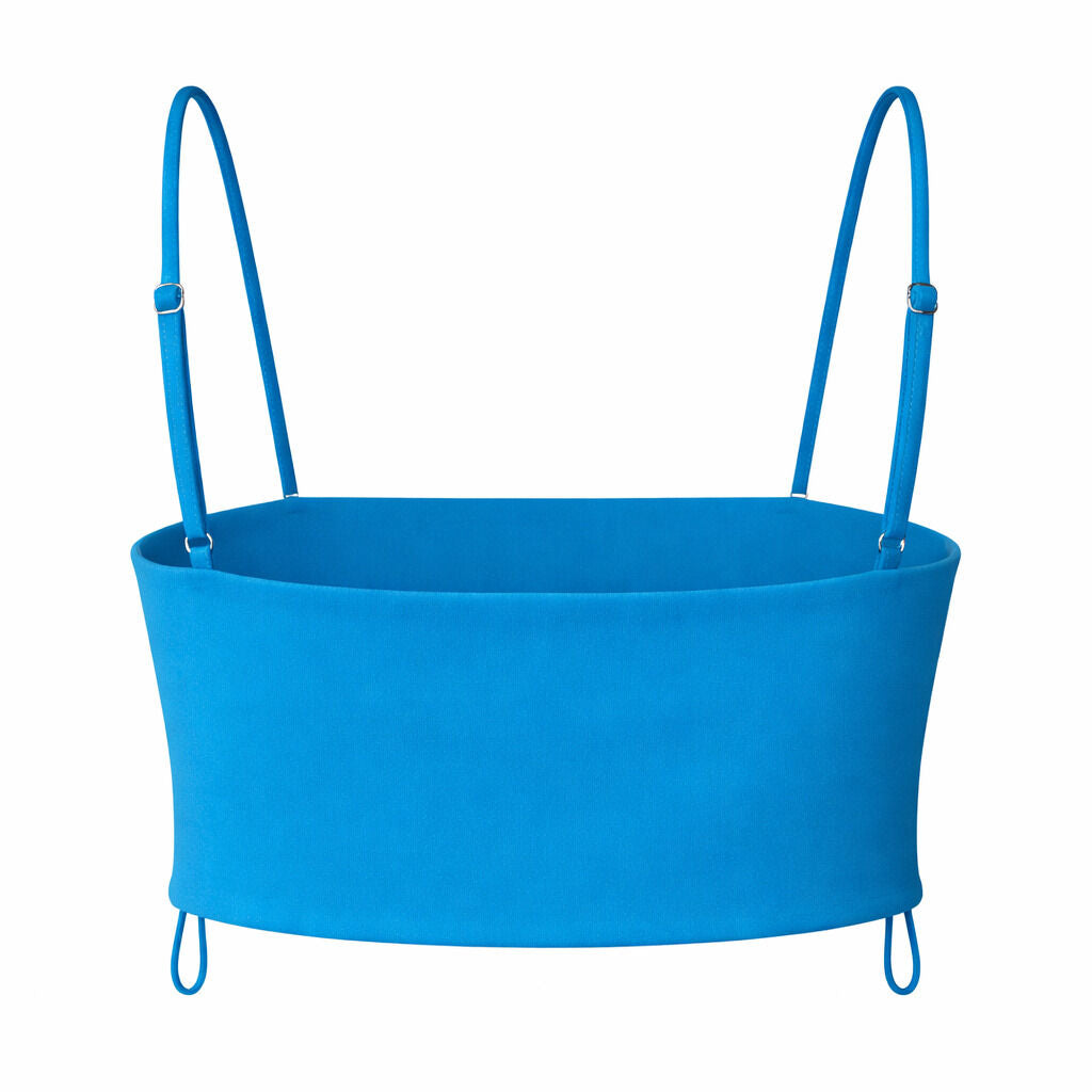 Blue Crop Top with Spaghetti Straps