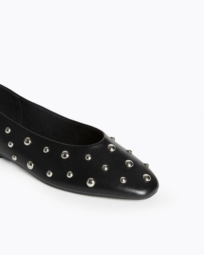 Black Studded Ballet Flats